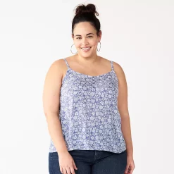 Plus Size Sonoma Goods For Life® Swing Tank -Sonoma Clothing Store 5514853 Purple Floral