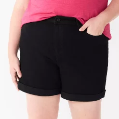 Plus Size Sonoma Goods For Life® Highrise Curvy Denim Shorts -Sonoma Clothing Store 5515737 Black
