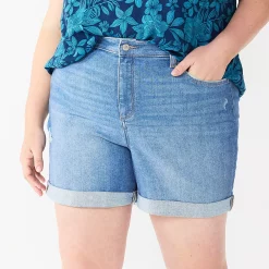 Plus Size Sonoma Goods For Life® Highrise Curvy Denim Shorts -Sonoma Clothing Store 5515737 Bohemian