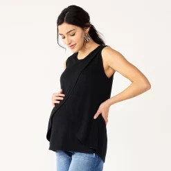 Maternity Sonoma Goods For Life® Sleeveless Tulip-Front Nursing Top -Sonoma Clothing Store 5516168 Black