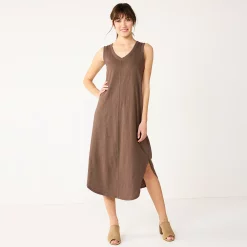 Women's Sonoma Goods For Life® Sleeveless Shirttail Knit Midi Dress 16 Women's Sonoma Goods For Life® Sleeveless Shirttail Knit Midi Dress -Sonoma Clothing Store 5522320 Brown