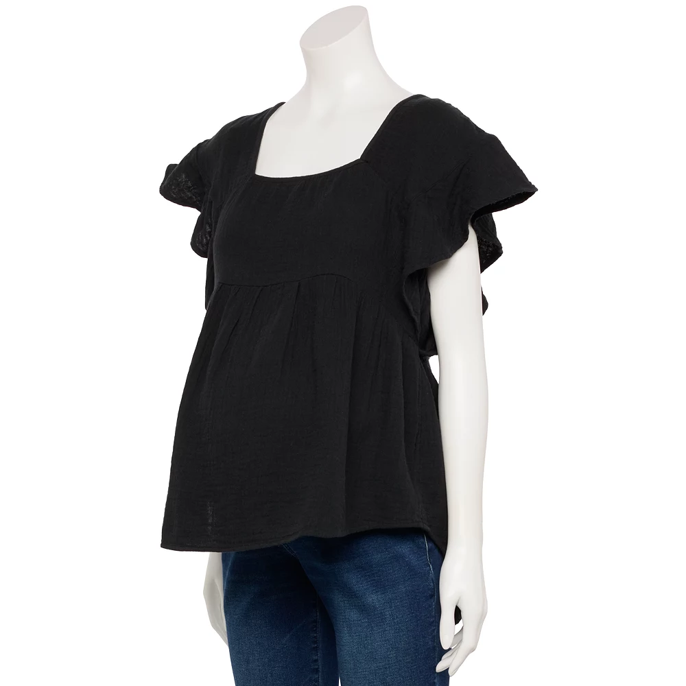 Maternity Sonoma Goods For Life® Squareneck Ruffle Top 4 Maternity Sonoma Goods For Life® Squareneck Ruffle Top - Image 2