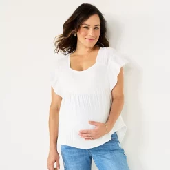 Maternity Sonoma Goods For Life® Squareneck Ruffle Top 12 Maternity Sonoma Goods For Life® Squareneck Ruffle Top -Sonoma Clothing Store 5525569 Vital White