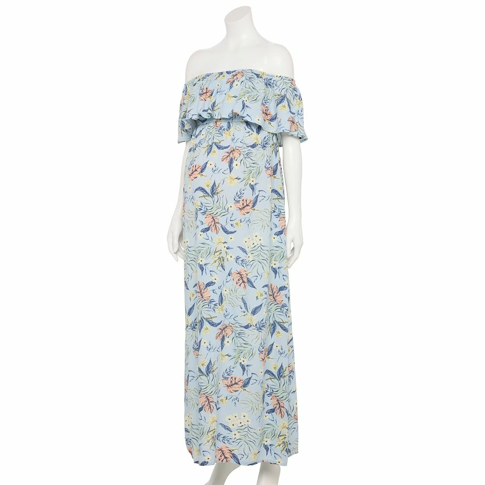 Maternity Sonoma Goods For Life® Ruffled Off-The-Shoulder Maxi Print Dress 4 Maternity Sonoma Goods For Life® Ruffled Off-The-Shoulder Maxi Print Dress - Image 2