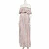 Maternity Sonoma Goods For Life® Ruffled Off-The-Shoulder Maxi Print Dress -Sonoma Clothing Store 5526627 Happy Stripe