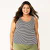 Plus Size Sonoma Goods For Life® Striped Henley Tank 2 Plus Size Sonoma Goods For Life® Striped Henley Tank -Sonoma Clothing Store 5528667 Black White Stripe