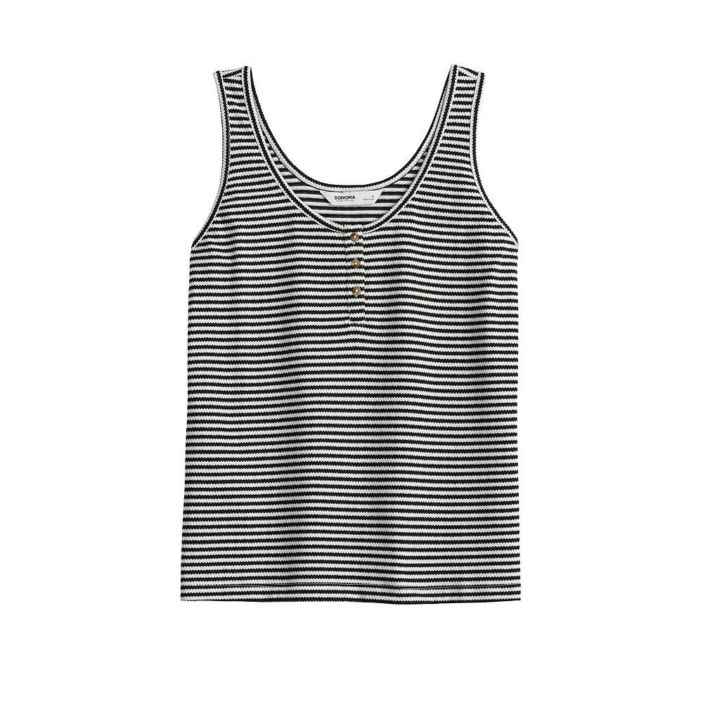 Women's Sonoma Goods For Life® Striped Henley Tank 12 Women's Sonoma Goods For Life® Striped Henley Tank - Image 10