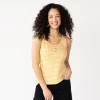 Women's Sonoma Goods For Life® Striped Henley Tank -Sonoma Clothing Store 5542172 Yellow Stripe