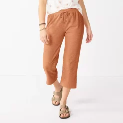 Women's Sonoma Goods For Life® Cropped Lightweight Lounge Pants -Sonoma Clothing Store 5545996 Blushing Caramel