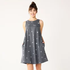 Women's Sonoma Goods For Life® Sleeveless Swing Dress -Sonoma Clothing Store 5546448 Gray Stars