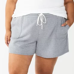 Plus Size Sonoma Goods For Life® Drawstring Fleece Shorts