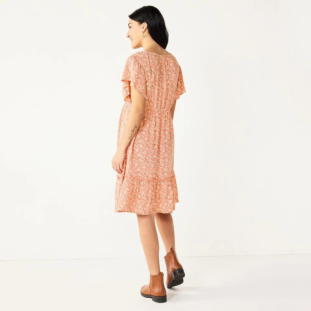 Maternity Sonoma Goods For Life® Flutter-Sleeve Tiered Dress 7 Maternity Sonoma Goods For Life® Flutter-Sleeve Tiered Dress - Image 5