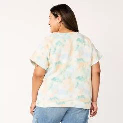 Plus Size Sonoma Goods For Life® Short-Sleeve Fleece Sweatshirt -Sonoma Clothing Store 5550378 ALT