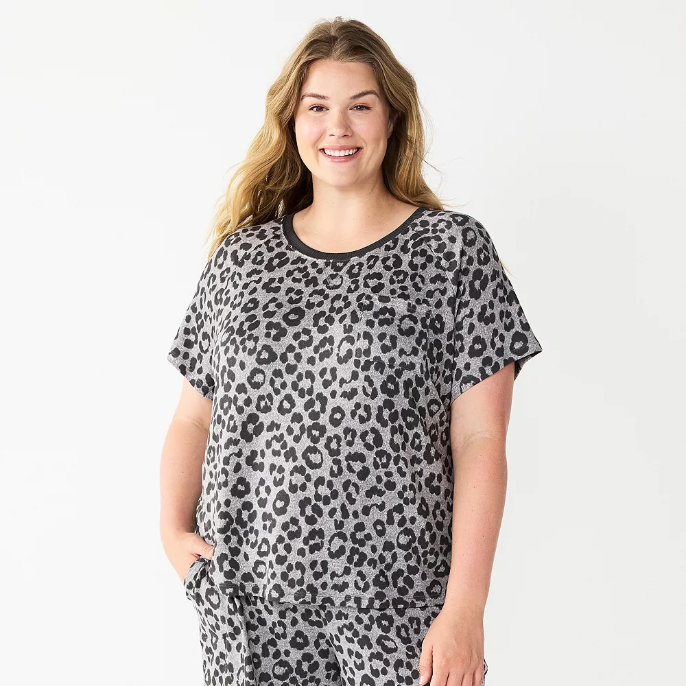 Plus Size Sonoma Goods For Life® Essential Short Sleeve Pajama Top 5 Plus Size Sonoma Goods For Life® Essential Short Sleeve Pajama Top - Image 3