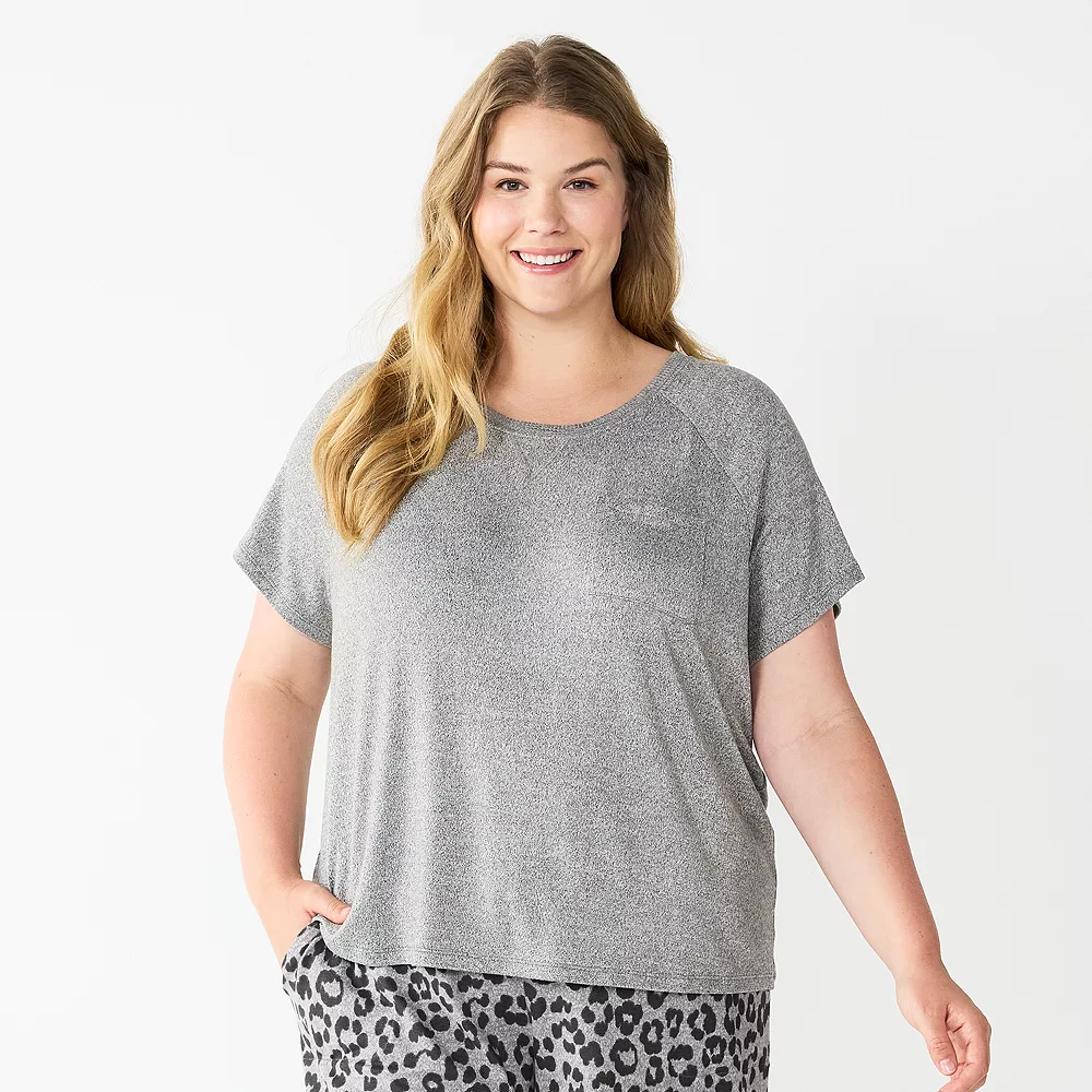 Plus Size Sonoma Goods For Life® Essential Short Sleeve Pajama Top 6 Plus Size Sonoma Goods For Life® Essential Short Sleeve Pajama Top - Image 4