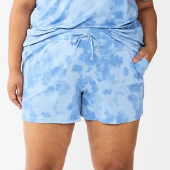 Plus Size Sonoma Goods For Life® Essential Pajama Shorts -Sonoma Clothing Store 5553688 Blue Dye