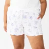 Plus Size Sonoma Goods For Life® Essential Pajama Shorts -Sonoma Clothing Store 5553688 White Floral