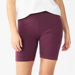 Petite Sonoma Goods For Life® High-Waisted Bike Shorts -Sonoma Clothing Store 5555069 Plum Prune
