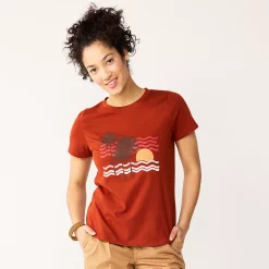 Women's Sonoma Goods For Life® Summer Graphic Tees -Sonoma Clothing Store 5558324 Dark Rust Palm Scene