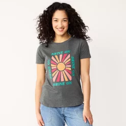 Women's Sonoma Goods For Life® Summer Graphic Tees -Sonoma Clothing Store 5558324 Gray Shine On