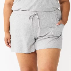 Plus Size Sonoma Goods For Life® Essential Pajama Shorts -Sonoma Clothing Store 5558715 Heather Gray