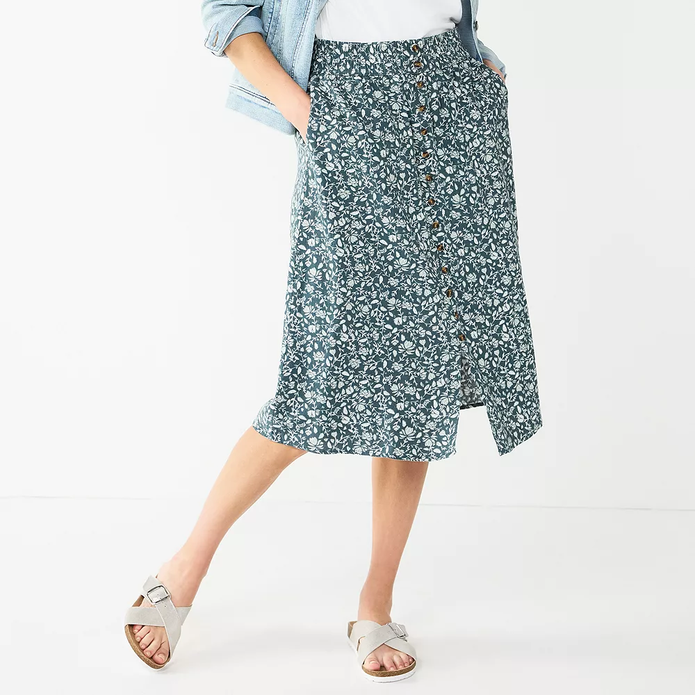 Women's Sonoma Goods For Life® Button Front Midi Skirt 4 Women's Sonoma Goods For Life® Button Front Midi Skirt - Image 2