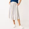Women's Sonoma Goods For Life® Button Front Midi Skirt 1 Women's Sonoma Goods For Life® Button Front Midi Skirt -Sonoma Clothing Store 5568135 Multi Stripe