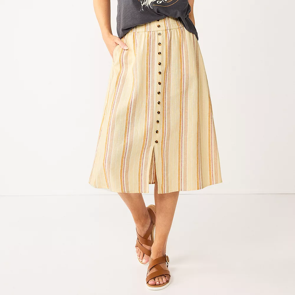 Women's Sonoma Goods For Life® Button Front Midi Skirt 5 Women's Sonoma Goods For Life® Button Front Midi Skirt - Image 3