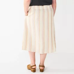 Plus Size Sonoma Goods For Life® Vented Button-Front Midi Skirt 7 Plus Size Sonoma Goods For Life® Vented Button-Front Midi Skirt -Sonoma Clothing Store 5570625 ALT