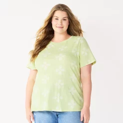 Petite Plus Size Sonoma Goods For Life® Crewneck Tee 47 Petite Plus Size Sonoma Goods For Life® Crewneck Tee -Sonoma Clothing Store 5572597 Lime Geo Flower