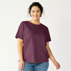 Petite Plus Size Sonoma Goods For Life® Crewneck Tee 64 Petite Plus Size Sonoma Goods For Life® Crewneck Tee -Sonoma Clothing Store 5572597 Plum