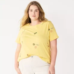 Petite Plus Size Sonoma Goods For Life® Crewneck Tee 49 Petite Plus Size Sonoma Goods For Life® Crewneck Tee -Sonoma Clothing Store 5572597 Yellow Beach Scene