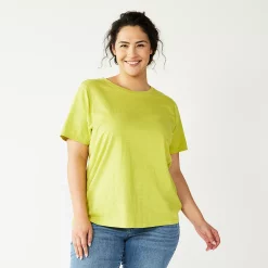 Petite Plus Size Sonoma Goods For Life® Crewneck Tee 70 Petite Plus Size Sonoma Goods For Life® Crewneck Tee -Sonoma Clothing Store 5572597 Yellow Green