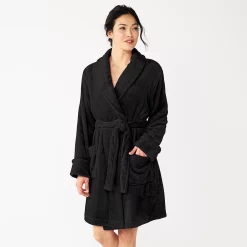 Women's Sonoma Goods For Life® Short Plush Robe 28 Women's Sonoma Goods For Life® Short Plush Robe -Sonoma Clothing Store 5574694 Black