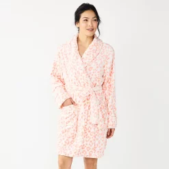 Women's Sonoma Goods For Life® Short Plush Robe 22 Women's Sonoma Goods For Life® Short Plush Robe -Sonoma Clothing Store 5574694 Pink Animal