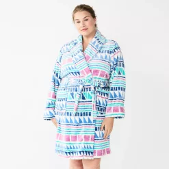 Plus Size Sonoma Goods For Life® Short Plush Robe -Sonoma Clothing Store 5574695 Multi Geo