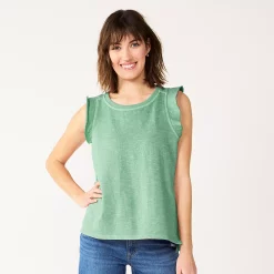 Women's Sonoma Goods For Life® French Terry Flutter-Sleeve Top -Sonoma Clothing Store 5576747 Teal