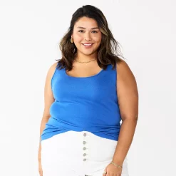 Plus Size Sonoma Goods For Life® Layering Tank -Sonoma Clothing Store 5578857 Blue