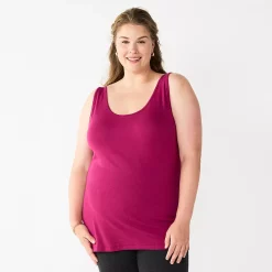 Plus Size Sonoma Goods For Life® Layering Tank -Sonoma Clothing Store 5578857 Dark Pink