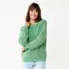 Women's Sonoma Goods For Life® Textured Drop-Shoulder Sweater -Sonoma Clothing Store 5579623 Bright Green