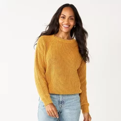 Women's Sonoma Goods For Life® Textured Drop-Shoulder Sweater -Sonoma Clothing Store 5579623 Gold