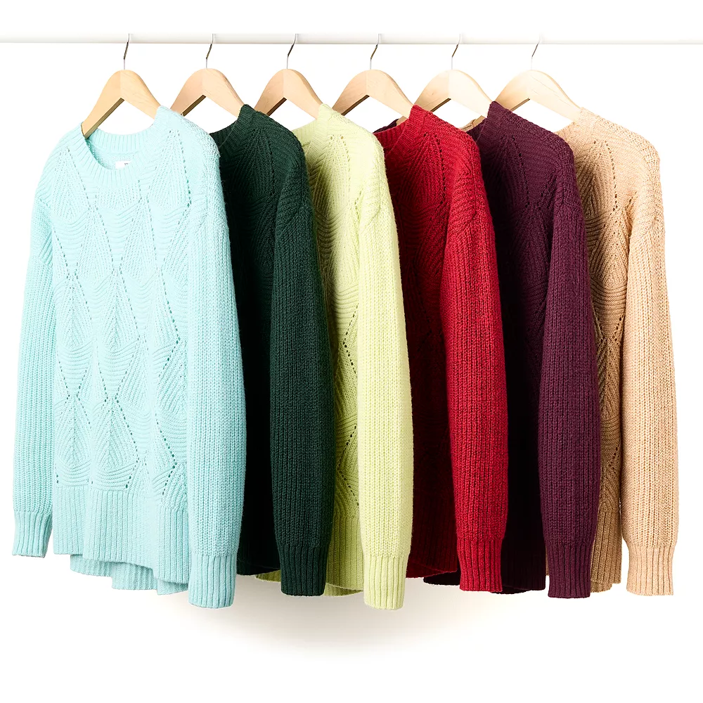 Women's Sonoma Goods For Life® Diamond Stitch Pullover Sweater 14 Women's Sonoma Goods For Life® Diamond Stitch Pullover Sweater - Image 12
