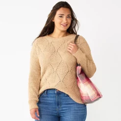 Women's Sonoma Goods For Life® Diamond Stitch Pullover Sweater 20 Women's Sonoma Goods For Life® Diamond Stitch Pullover Sweater -Sonoma Clothing Store 5579763 Brown