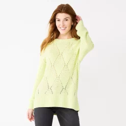 Women's Sonoma Goods For Life® Diamond Stitch Pullover Sweater 18 Women's Sonoma Goods For Life® Diamond Stitch Pullover Sweater -Sonoma Clothing Store 5579763 Morning Green