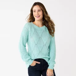 Women's Sonoma Goods For Life® Diamond Stitch Pullover Sweater 22 Women's Sonoma Goods For Life® Diamond Stitch Pullover Sweater -Sonoma Clothing Store 5579763 Sky Blue