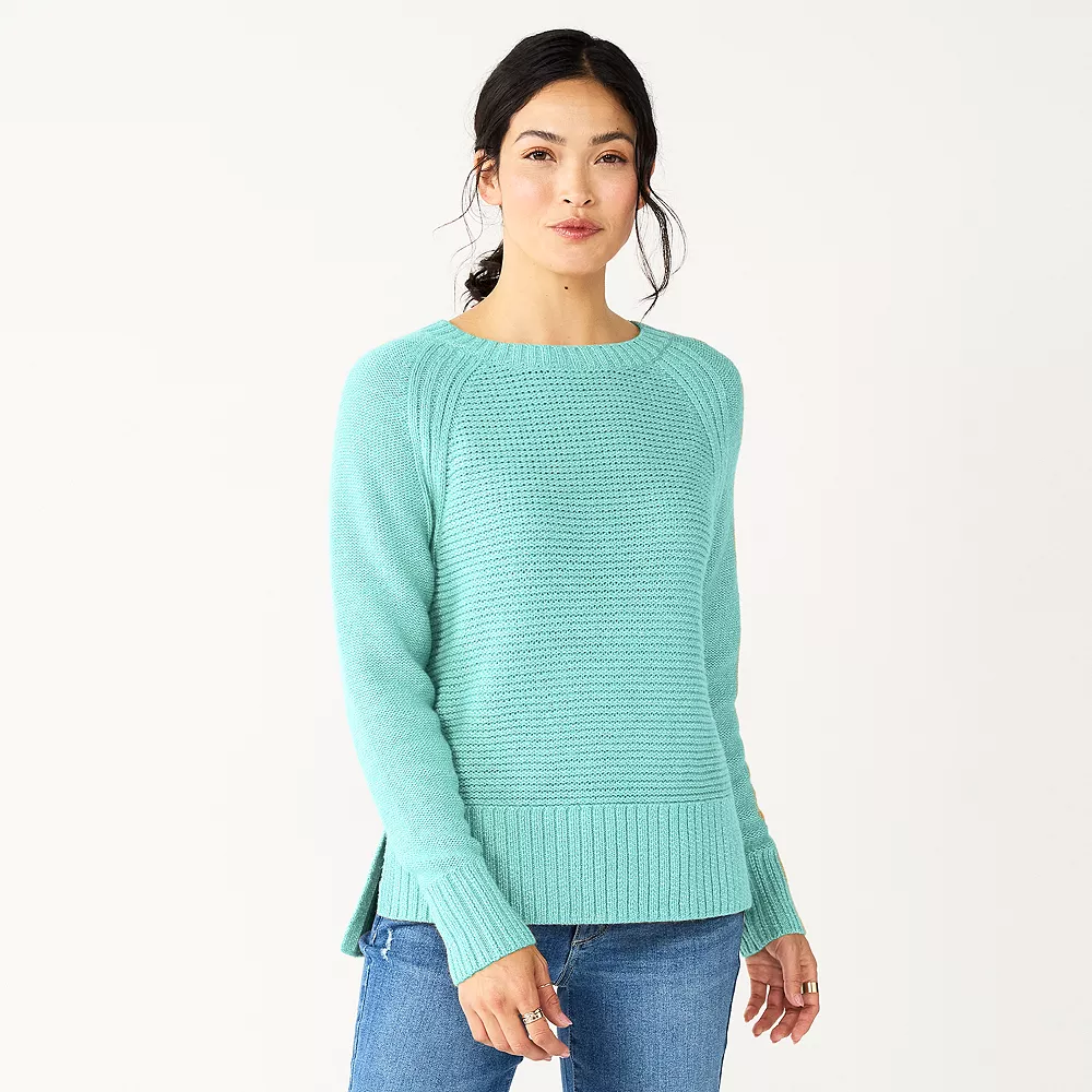 Women's Sonoma Goods For Life® Textured Raglan Sweater 4 Women's Sonoma Goods For Life® Textured Raglan Sweater - Image 2