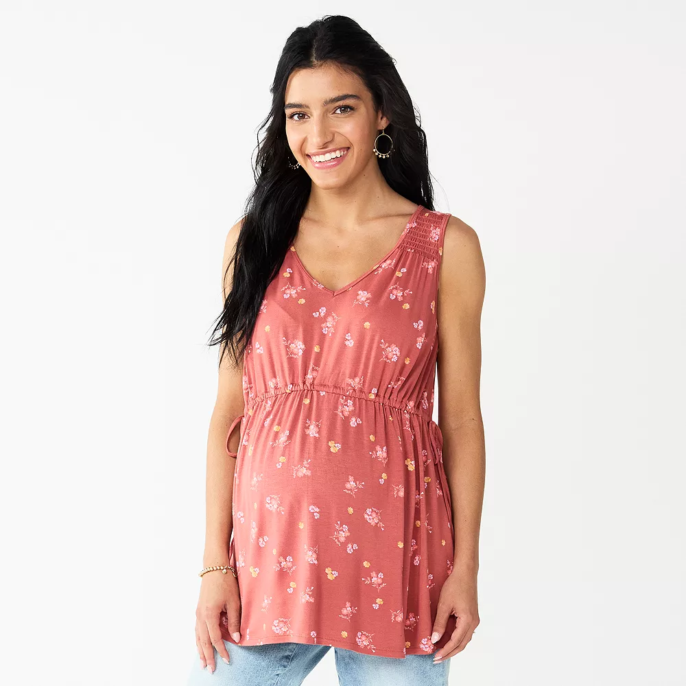 Maternity Sonoma Goods For Life® Knot Side Babydoll Top 4 Maternity Sonoma Goods For Life® Knot Side Babydoll Top - Image 2