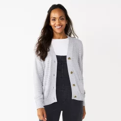 Women's Sonoma Goods For Life® Cropped Cardigan -Sonoma Clothing Store 5581344 Silver Gray