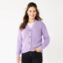 Women's Sonoma Goods For Life® Cropped Cardigan -Sonoma Clothing Store 5581344 Violet