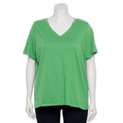 Petite Plus Size Sonoma Goods For Life® Everyday V-Neck Tee -Sonoma Clothing Store 5581510 Aloe Vera